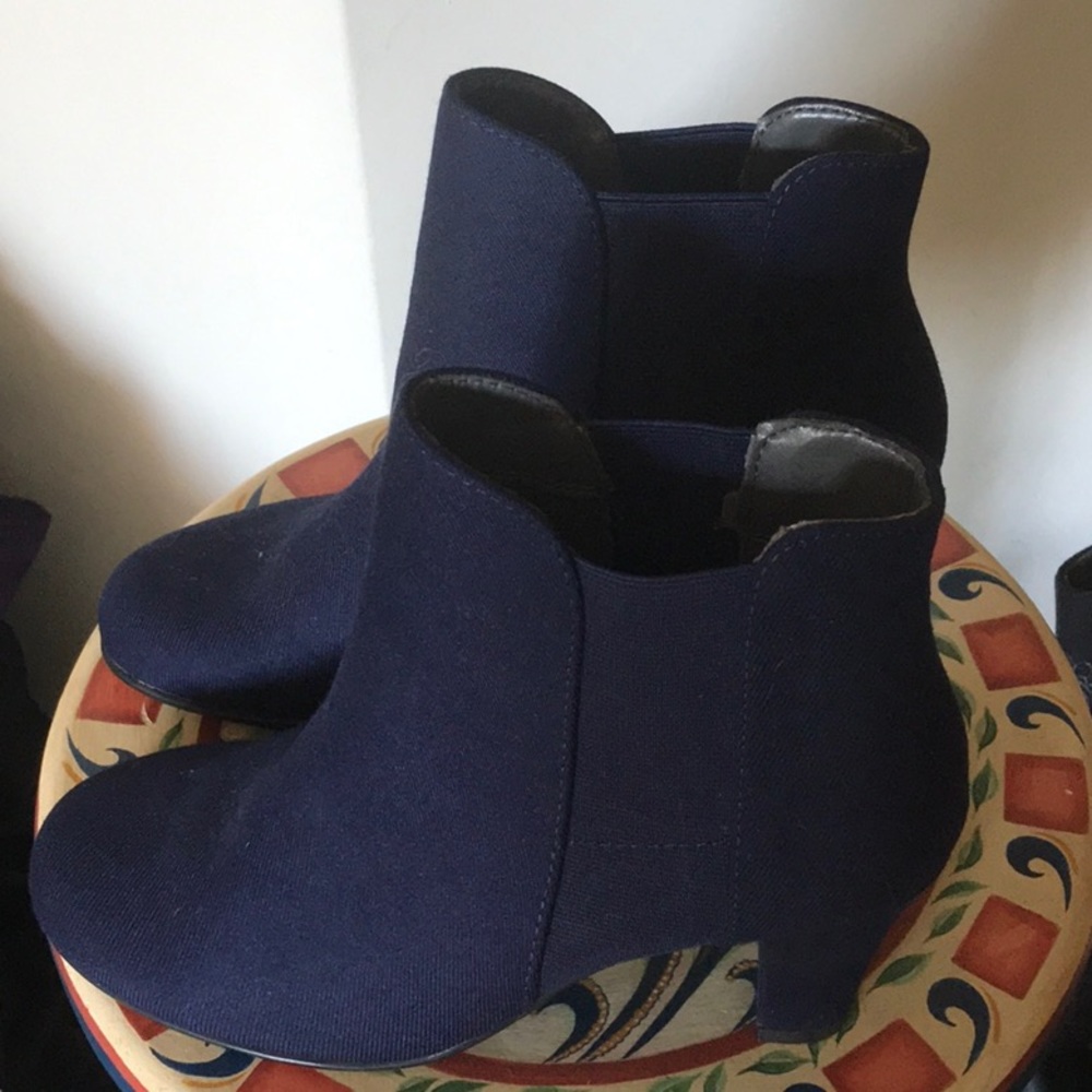 Navy blue micro suede boots by A2 Aerosoles. NWOT